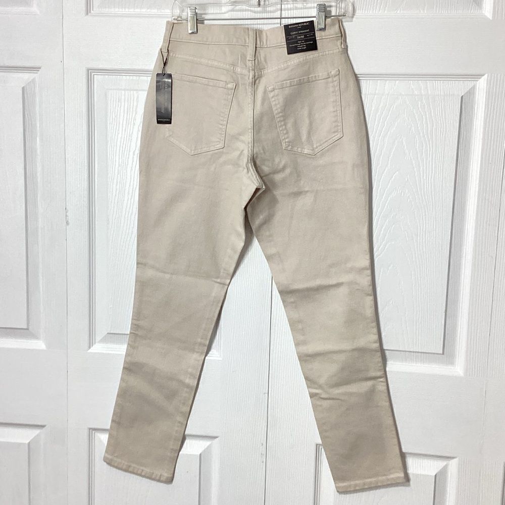 Banana Republic Curvy Straight High Rise Tan Jeans 24/00 NWT